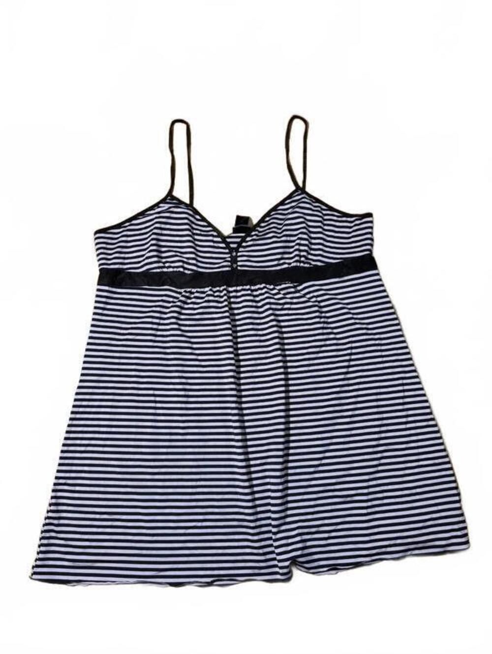 Y2K Secret Treasures Pink and Brown Stripped Lingerie Dress